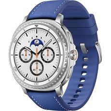 Galaxy Watch8 Classic | 46 мм | White | Hybrid/Blue | S/M/L, Размер: 46 мм, Цвет: White, Тип ремешка: Hybrid, Цвет ремешка: Blue, Размер ремешка: S/M/L, Подключение часов: Bluetooth / Wi-Fi